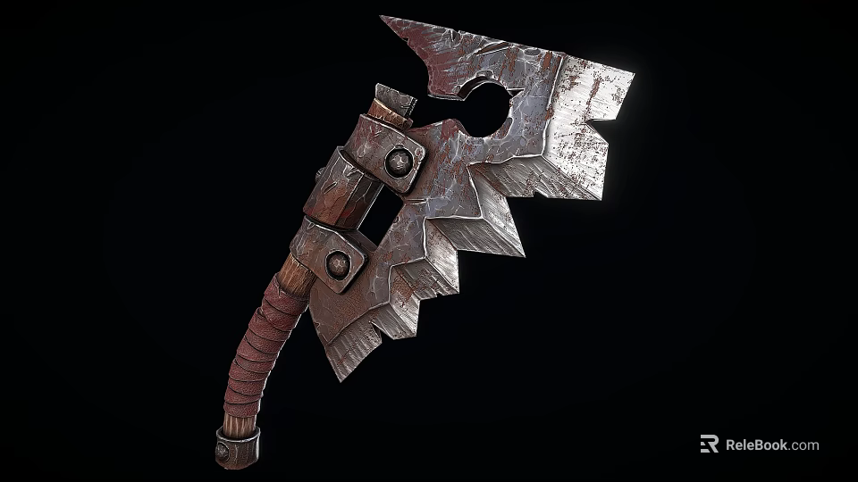 Heavy Duty Metal Axe with Wooden Handle Sharp Blade Durable Hardware Tool 3d model 