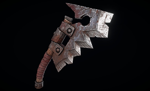 Orc meat cleaver axe knife 3d model