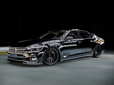Sleek Black Sedan With Modern Sporty Design And Glossy Alloy Wheels 3d model