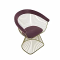 Elegant Modern Leisure Chair With Gold Metal Frame And Pink Velvet Cushion