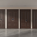 American Style Door Entry Door Bedroom Door 3d model