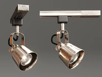 Adjustable Head Metal Track Spotlights With Modern Design For Indoor Lighting 3d model