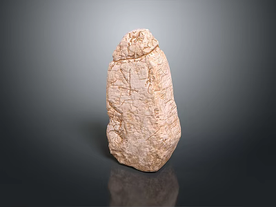 Handcrafted Rustic Stone Wood Decorative Piece With Rough Texture And Natural Grain 3d model