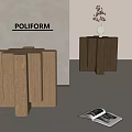poliform Modern Side Table Solid Wood Side Table Vase 3d model