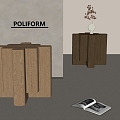 poliform Modern Side Table Solid Wood Side Table Vase 3d model