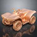 Rugged Off Road Terrain With Golden 3D ATV Four Wheeler And Large Tires