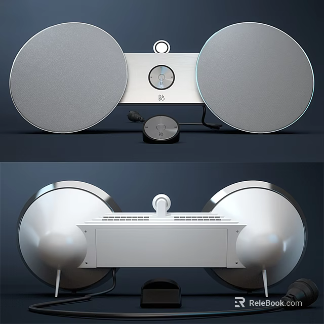 Premium Modern Speaker System With Circular Speakers Central Control Panel And Stable Base 3d model