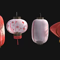 Elegant Home Furniture Decorated With Red And White Chinese Lanterns In Various Styles