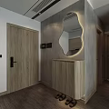 Modern Living and Dining Room Interior With Wooden Slat Wall Dark Sofa and Coffee Table