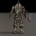Futuristic Robotic Combat Weapon With Armored Metal Structure And Sci Fi Design