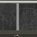 Textured Dark Stone Background Wall With Modern Lighting And Decorative Panel 3d model