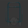 Outdoor Blue Metal Frame Playground Equipment With Central Gray Roller Structure