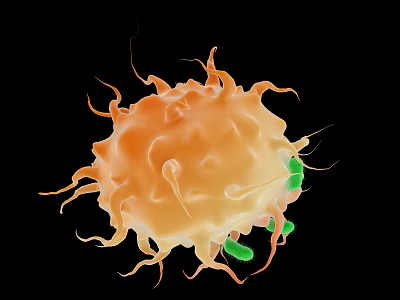Macrophages Cancer cells Cell animation DNA 3d model