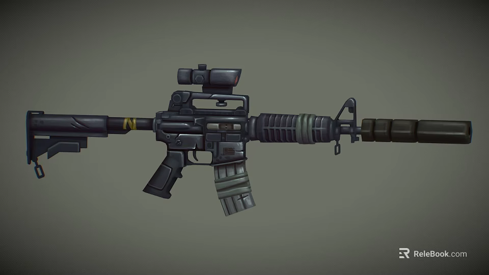 Modern Tactical Rifle Featuring Scope Magazine And Ergonomic Grip Design 3d model 