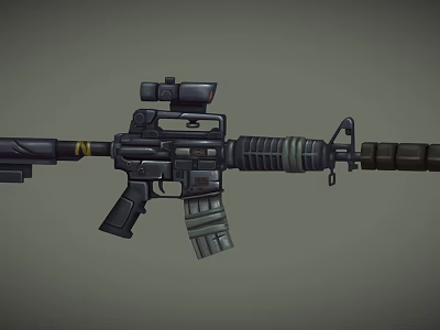 Modern Tactical Rifle Featuring Scope Magazine And Ergonomic Grip Design 3d model