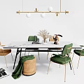 Light Luxury Dining Table and Chair Combination Simple Dining Table and Chair Combination Dining Table and Chair 3d model
