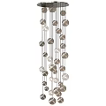 Modern Spherical Chandelier Featuring Woven Metal Texture Hanging Multiple Pendants