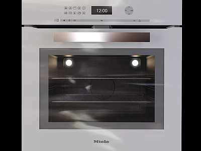 Midea White Modern Oven With Digital Display Interior Lights And Glass Door 3d model