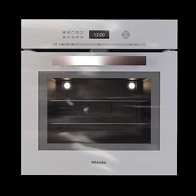 Midea White Modern Oven With Digital Display Interior Lights And Glass Door 3d model
