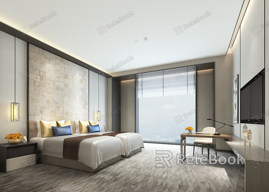 New Chinese Room Bedroom Combination model