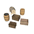 Modern wooden box express box storage box toolbox packing box beer box outdoor box 3d model