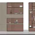 Elegant Modern Bookshelf Interior Design With Layered Shelves Built in Lighting And Decorative Items