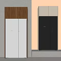 Modern Double Door Refrigerators With White Brown And Black Gray Color Combinations