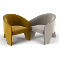 Stylish Single Sofa Options With Yellow Gray Blue And Red Upholstery