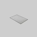 Square Light Gray Rug With Vertical Stripes And Dark Border For Home Decor 3d model