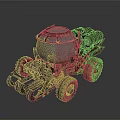 Futuristic Off Road Utility Vehicle With Robotic Arms Large Tires And Metallic Body