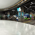 Vibrant Specialty Store Interior With Colorful Chairs Geometric Floor Patterns And Modern Lighting