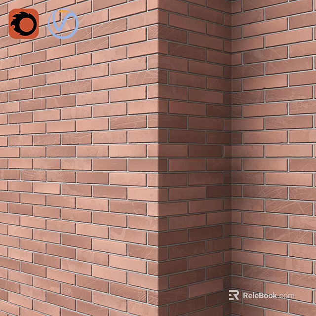 Red Brick Wall Corner Architectural Structure With Textured Masonry Surface 3d model 