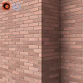 Red Brick Wall Corner Architectural Structure With Textured Masonry Surface