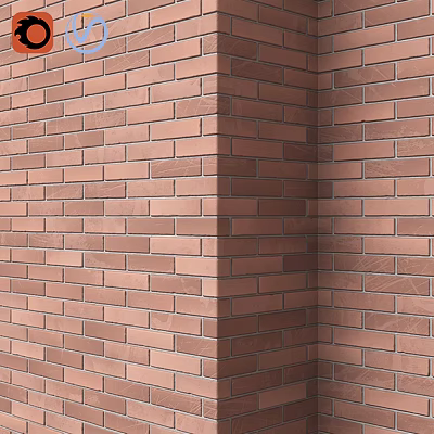 Red Brick Wall Corner Architectural Structure With Textured Masonry Surface 3d model
