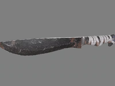 Vintage Knife with Rustic Sharp Blade and Wrapped Handle Design for Outdoor Survival Use 3d model