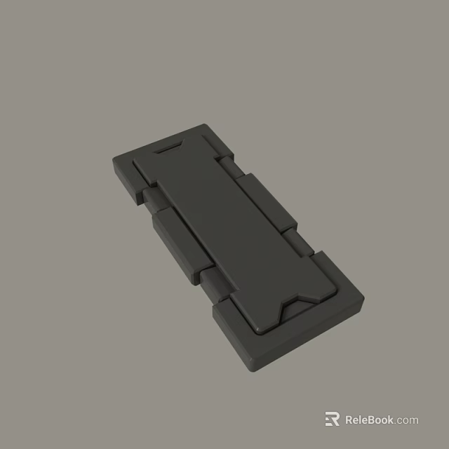 Black Rectangular Mechanical Component With Protruding Parts And Smooth Flat Surface 3d model 