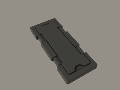 Black Rectangular Mechanical Component With Protruding Parts And Smooth Flat Surface 3d model