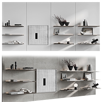 Modern Wall Shelf Ornaments 3d model