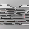 Traditional Chinese Architectural Components With Various Roof Eaves And Decorative Details