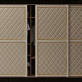 Wardrobe With Various Door Patterns Including Diamond Rose Geometric And Quilted Designs 3d model