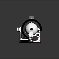 Mechanical Device Featuring Spherical Structure Robotic Arm Black Base And Colored Parts