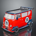 Stylish Red Van Model With Number 35 And Roof Spoiler Design