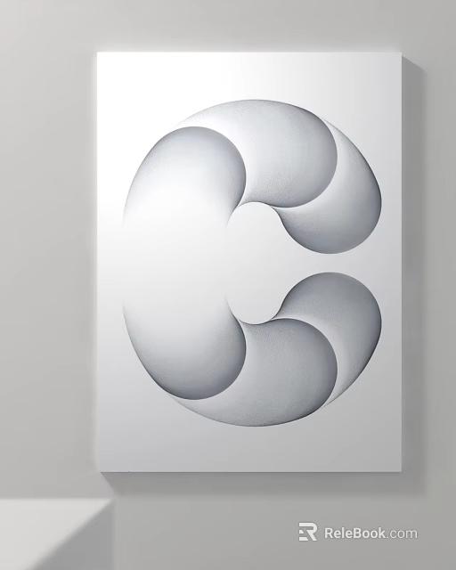 Abstract Artwork With Smooth Curves And Interconnected Semi Circular Arcs On White Background 3d model 