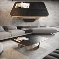 Elegant Black Coffee Table with Metal Woven Base and Magazine in Modern Living Room