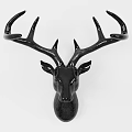 Black Deer Head Animal Wall Decor For Modern Home Interior Decoration