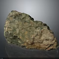Natural Decorative Stone with Rough Surface and Unique Green Brown Texture 3d model