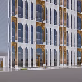 Modern High Rise Hotel Building With Green Roof Large Windows And Surrounding Lawn
