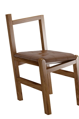 Inclined Chair Solid Wood 10 Degree Left Right New Chinese Creative Chair Dining Chair Book Chair 3d model