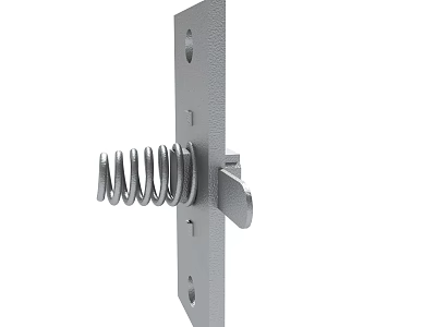 Stainless Steel Metal Plate With Spring Fastener And Mounting Holes Hardware Component 3d model