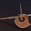 Tomahawk axe ancient cold weapon magic axe double-edged axe ancient tomahawk plate axe long handle axe 3d model
